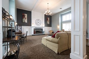 The cozy interior of the Wilshire clubhouse, with inviting furniture and a bright, open space perfect for community activities